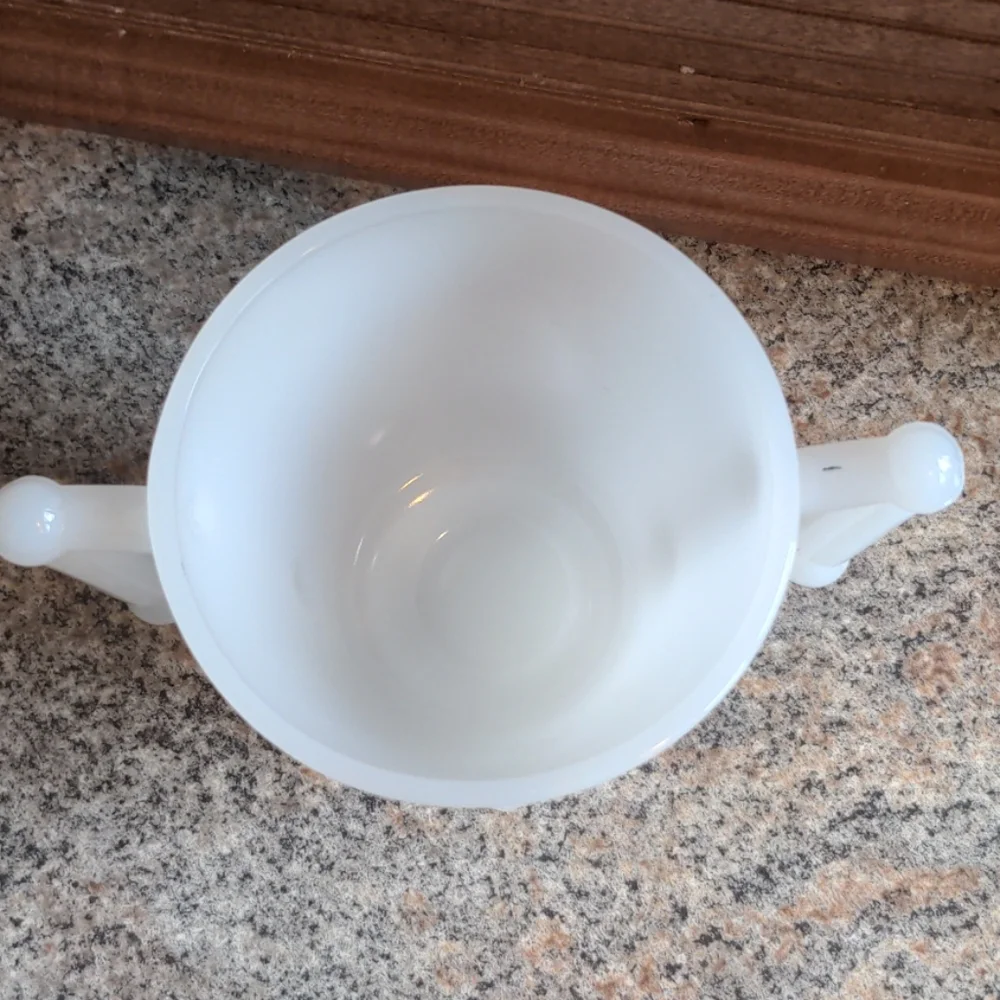 Vintage 1950s Milk Glass Open Sugar Bowl Baltimore